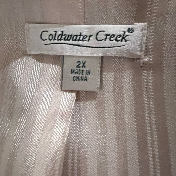 Coldwater Creek Size 2X | Open Front Grey Blazer / Jacket | Bead Cuff Details - Picture 5 of 7